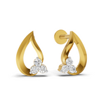Lab Grown Diamond 0.15CT 925 Sterling Silver Gold Plated Round Shape Earring