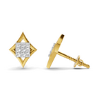 Lab Grown Diamond 0.18CT 925 Sterling Silver Gold Plated Round Shape Earring