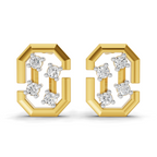Lab Grown Diamond 0.14CT 925 Sterling Silver Gold Plated Round Shape Earring