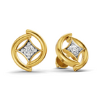 Lab Grown Diamond 0.14CT 925 Sterling Silver Gold Plated Round Shape Earring