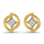 Lab Grown Diamond 0.14CT 925 Sterling Silver Gold Plated Round Shape Earring
