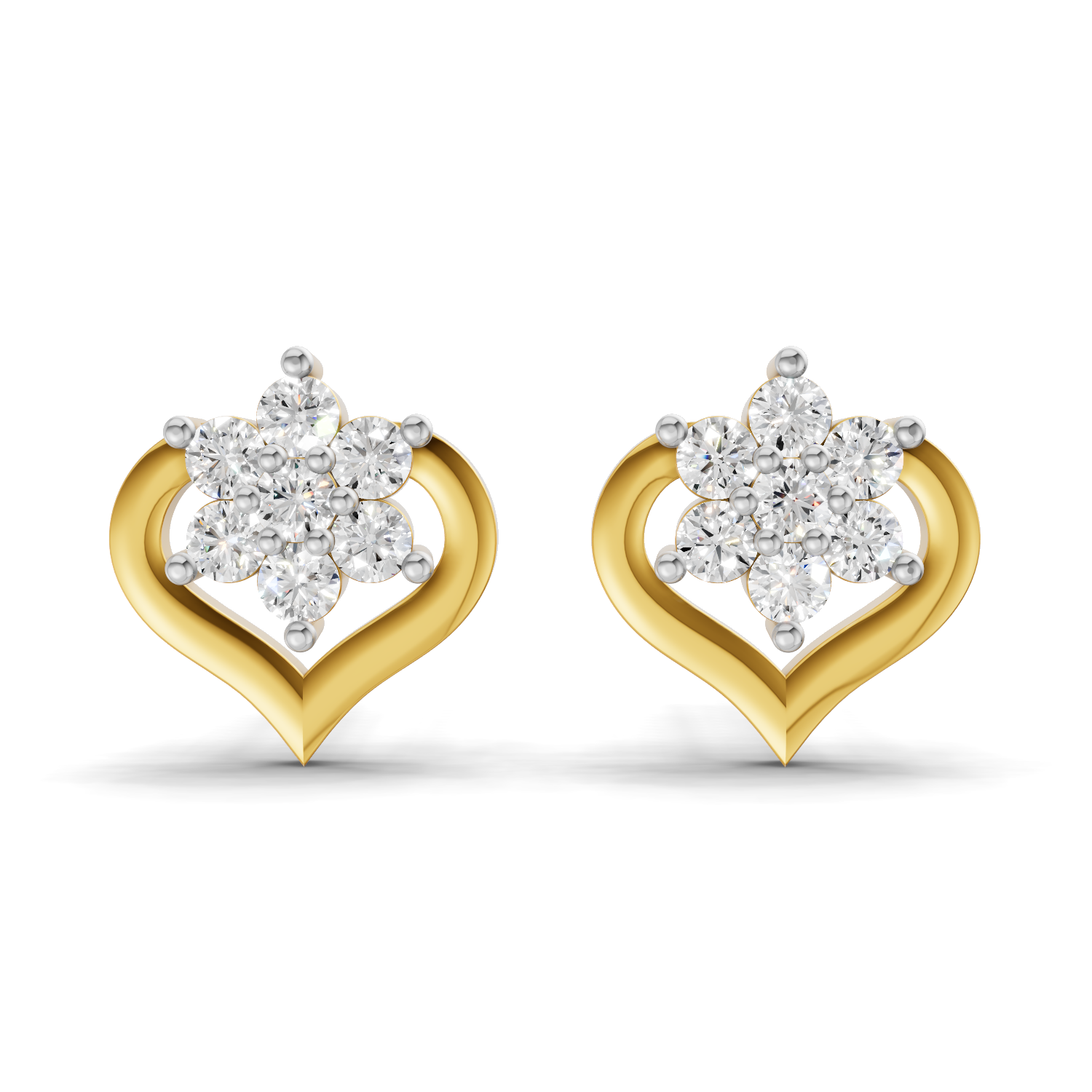 Lab Grown Diamond 0.17CT 925 Sterling Silver Gold Plated Round Shape Earring