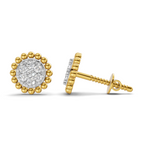 Lab Grown Diamond 0.17CT 925 Sterling Silver Gold Plated Round Shape Earring