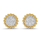Lab Grown Diamond 0.17CT 925 Sterling Silver Gold Plated Round Shape Earring