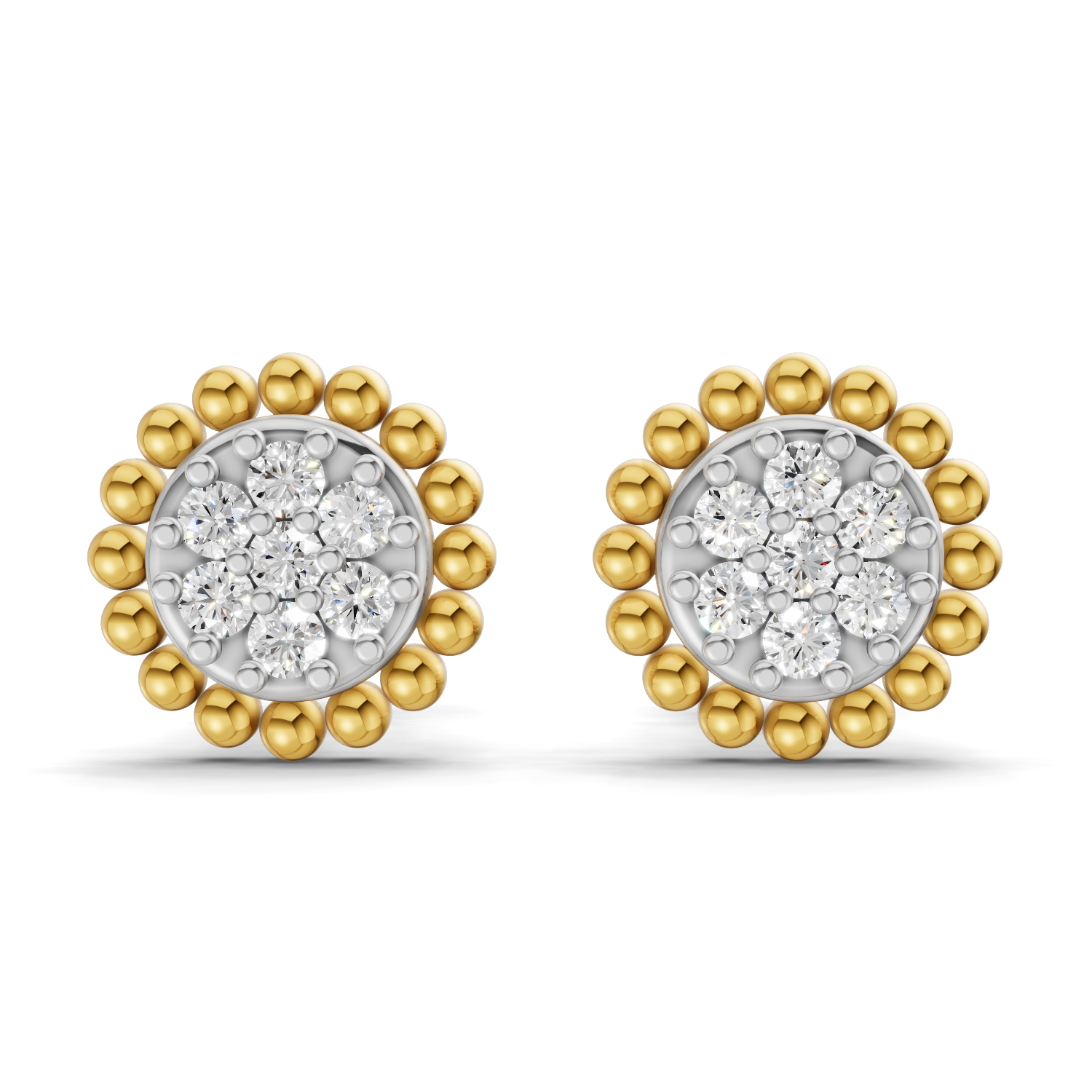 Lab Grown Diamond 0.17CT 925 Sterling Silver Gold Plated Round Shape Earring