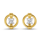 Lab Grown Diamond 0.12CT 925 Sterling Silver Gold Plated Round Shape Earring