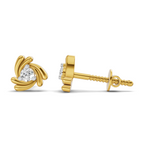 Lab Grown Diamond 0.12CT 925 Sterling Silver Gold Plated Round Shape Earring