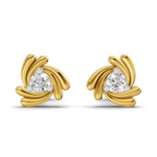 Lab Grown Diamond 0.12CT 925 Sterling Silver Gold Plated Round Shape Earring