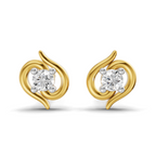 Lab Grown Diamond 0.12CT 925 Sterling Silver Gold Plated Round Shape Earring
