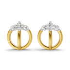 Lab Grown Diamond 0.14CT 925 Sterling Silver Gold Plated Round Shape Earring