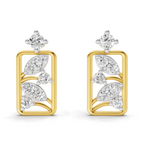 Lab Grown Diamond 0.36CT 925 Sterling Silver Gold Plated Round Shape Earring