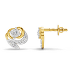 Lab Grown Diamond 0.31CT 925 Sterling Silver Gold Plated Round Shape Earring