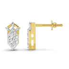 Lab Grown Diamond 0.3CT 925 Sterling Silver Gold Plated Round Shape Earring