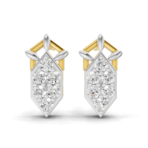 Lab Grown Diamond 0.3CT 925 Sterling Silver Gold Plated Round Shape Earring