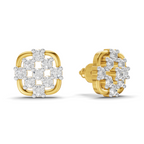 Lab Grown Diamond 0.29CT 925 Sterling Silver Gold Plated Round Shape Earring