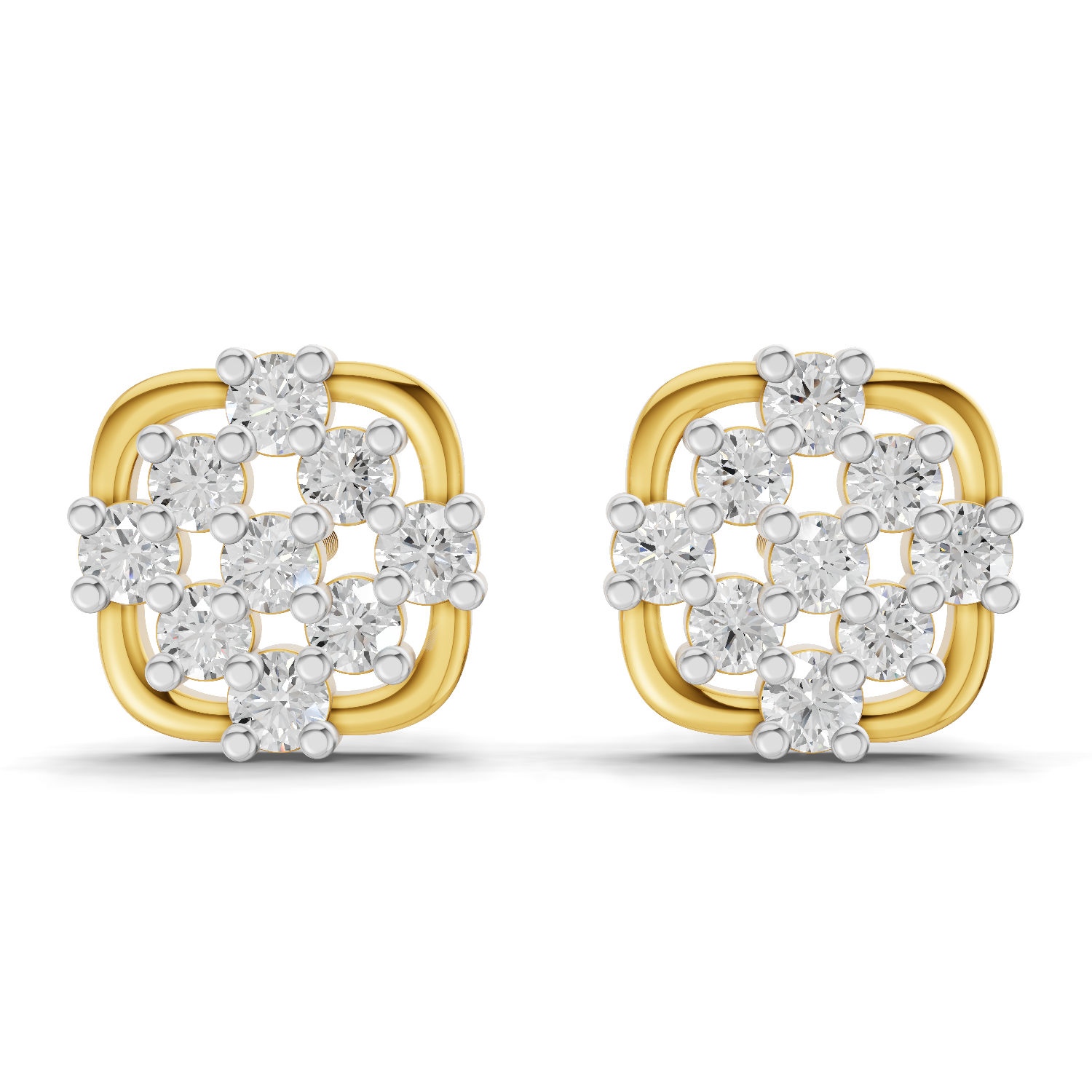 Lab Grown Diamond 0.29CT 925 Sterling Silver Gold Plated Round Shape Earring