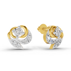 Lab Grown Diamond Earrings 0.31 Carat IGI Certified Round Shape F-G VS | 925 Sterling Silver Yellow Gold Plated Fashion Earrings