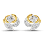Lab Grown Diamond Earrings 0.31 Carat IGI Certified Round Shape F-G VS | 925 Sterling Silver Yellow Gold Plated Fashion Earrings