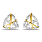 Lab Grown Diamond Earrings 0.45 Carat IGI Certified Round Shape F-G VS | 925 Sterling Silver Yellow Gold Plated Fashion Earrings