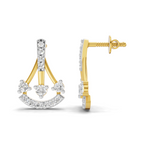 Lab Grown Diamond Earrings 0.44 Carat IGI Certified Round Shape F-G VS | 925 Sterling Silver Yellow Gold Plated Fashion Earrings
