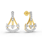 Lab Grown Diamond Earrings 0.44 Carat IGI Certified Round Shape F-G VS | 925 Sterling Silver Yellow Gold Plated Fashion Earrings
