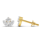 Lab Grown Diamond Earrings 0.23 Carat IGI Certified Round Shape F-G VS | 925 Sterling Silver Yellow Gold Plated Fashion Earrings