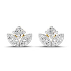 Lab Grown Diamond Earrings 0.23 Carat IGI Certified Round Shape F-G VS | 925 Sterling Silver Yellow Gold Plated Fashion Earrings