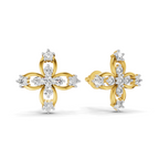 Lab Grown Diamond Earrings 0.4 Carat IGI Certified Round Shape F-G VS | 925 Sterling Silver Yellow Gold Plated Fashion Earrings