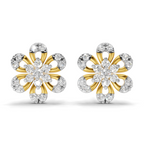 Lab Grown Diamond 0.3CT 925 Sterling Silver Gold Plated Round Shape Earring