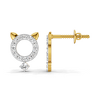 Lab Grown Diamond 0.36CT 925 Sterling Silver Gold Plated Round Shape Earring