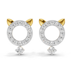 Lab Grown Diamond 0.36CT 925 Sterling Silver Gold Plated Round Shape Earring