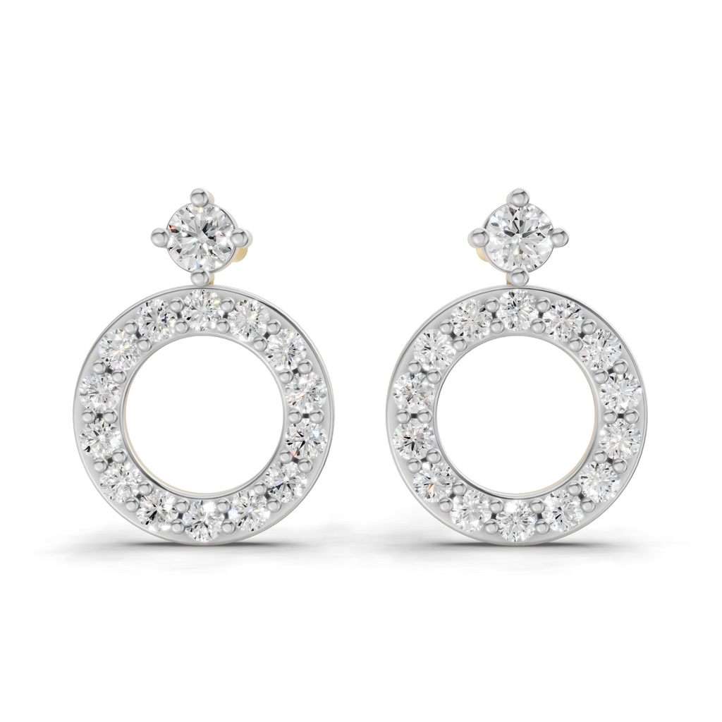 Lab Grown Diamond 0.36CT 925 Sterling Silver Gold Plated Round Shape Earring