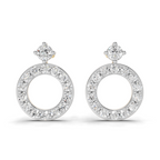 Lab Grown Diamond 0.36CT 925 Sterling Silver Gold Plated Round Shape Earring