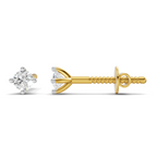 Lab Grown Diamond 0.09CT 925 Sterling Silver Gold Plated Round Shape Earring