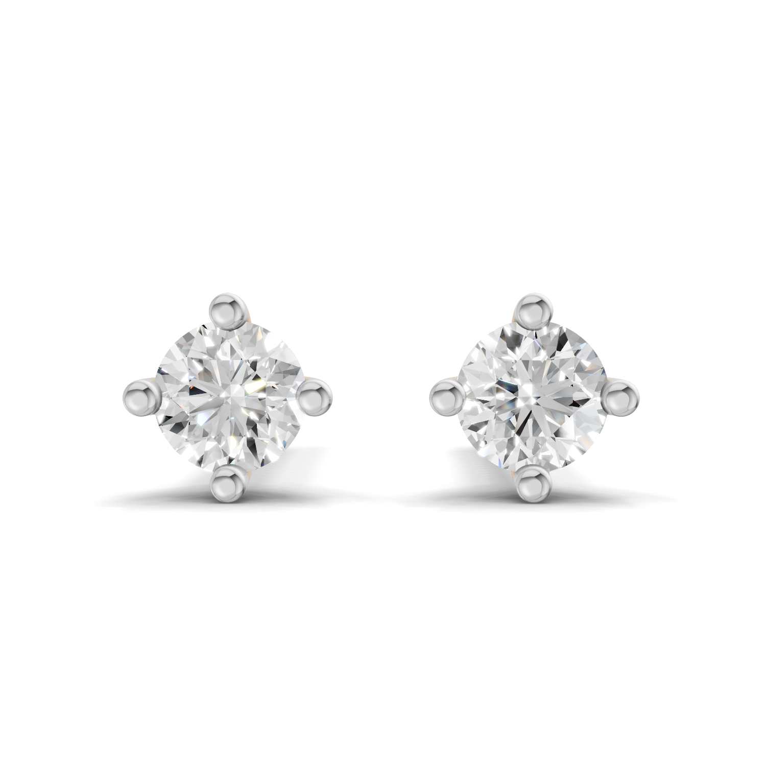 Lab Grown Diamond 0.09CT 925 Sterling Silver Gold Plated Round Shape Earring