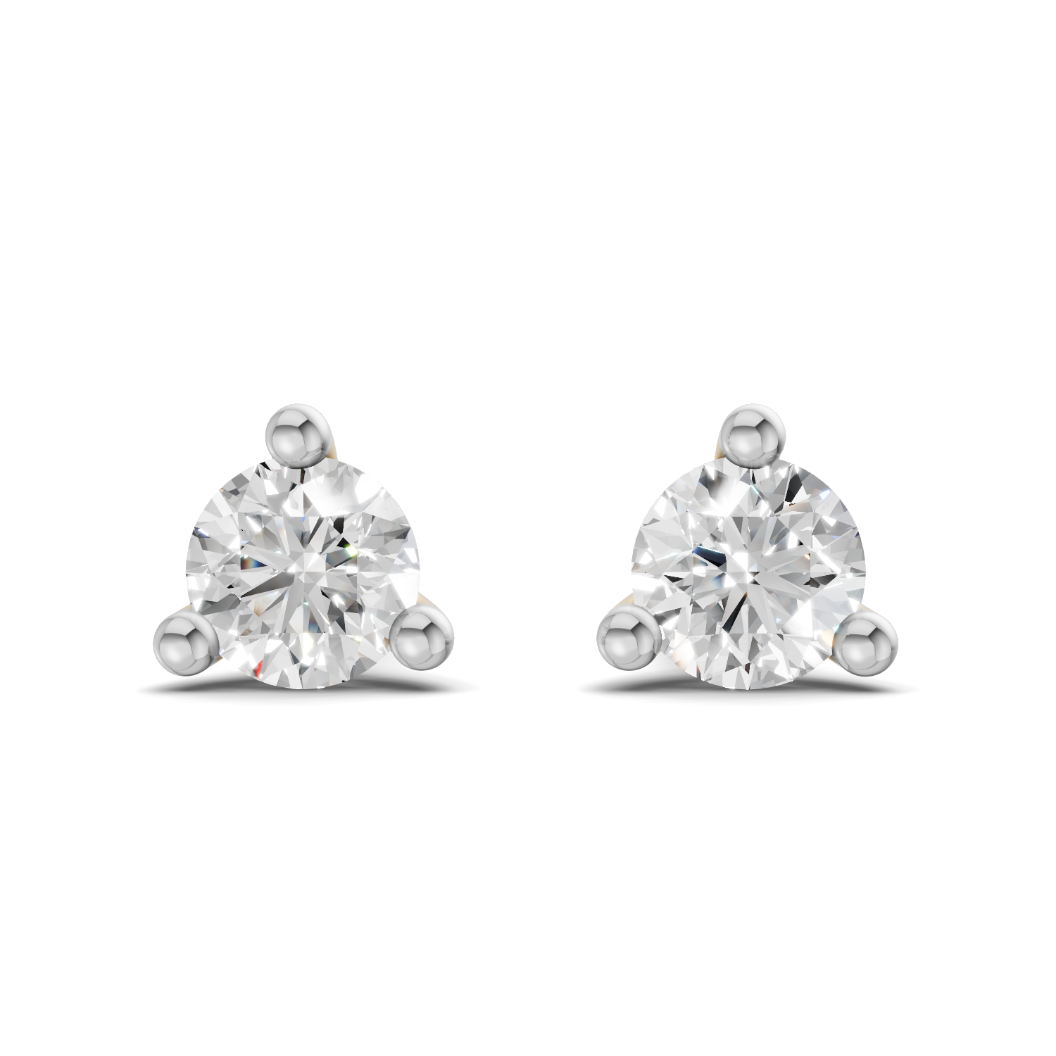 Lab Grown Diamond 0.1CT 925 Sterling Silver Gold Plated Round Shape Earring