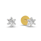 Lab Grown Diamond 0.09CT 925 Sterling Silver Gold Plated Round Shape Earring