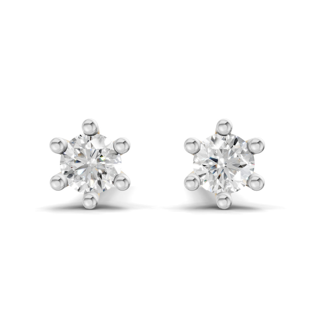 Lab Grown Diamond 0.09CT 925 Sterling Silver Gold Plated Round Shape Earring