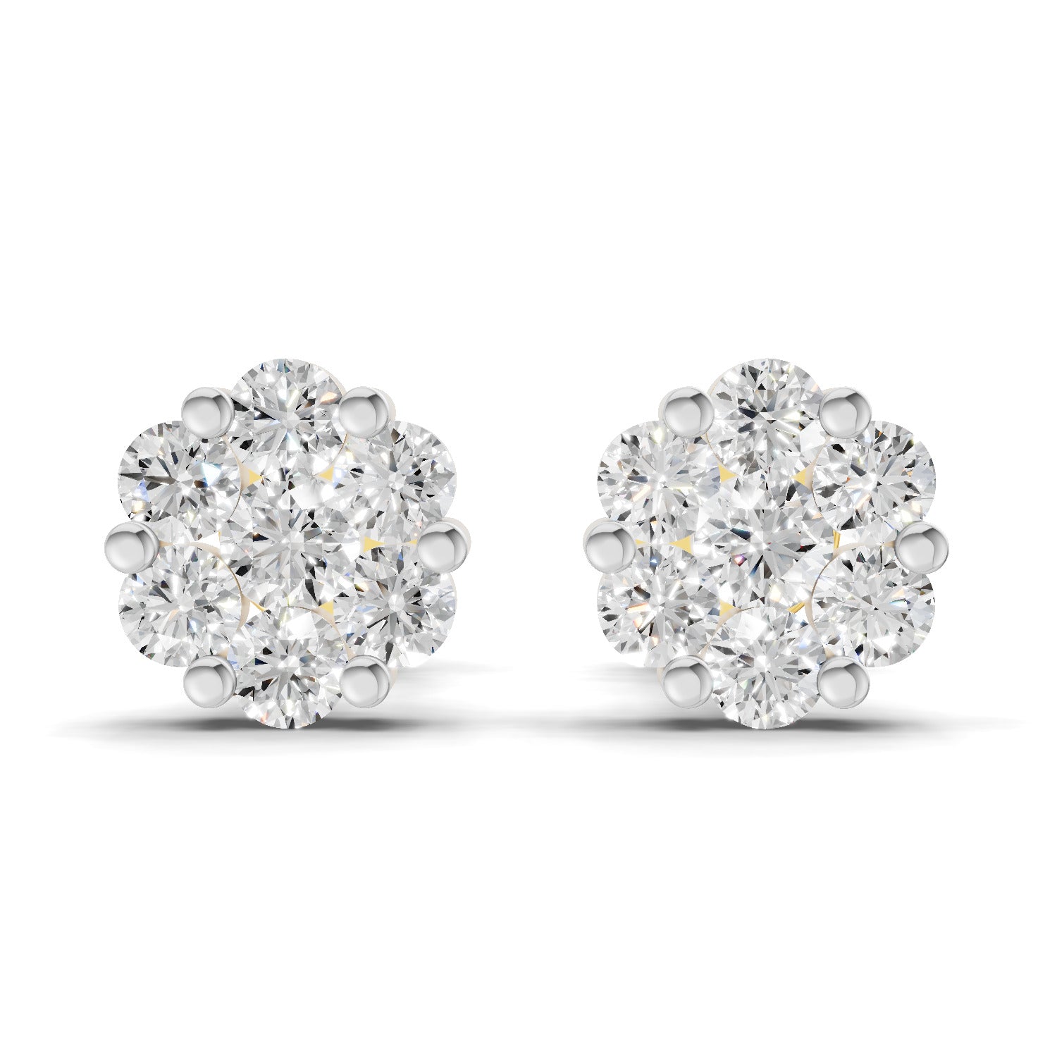 Lab Grown Diamond 0.17CT 925 Sterling Silver Gold Plated Round Shape Earring