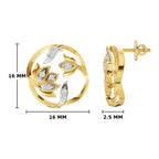 Kamalini Lotus Bloom Lab Grown Diamond Studs in 925 Silver - view 3