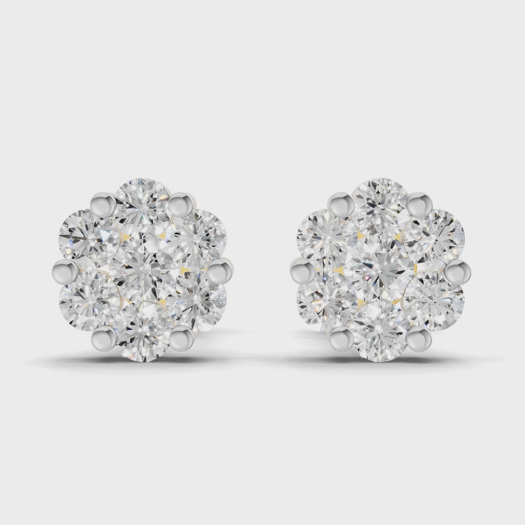 Sparq 0.17ct Classic Diamond Cluster Stud Earrings