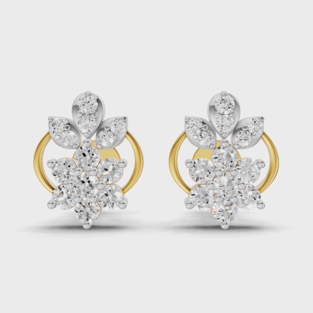 Sparq 0.32ct Evening Geometric Diamond Stud Earrings
