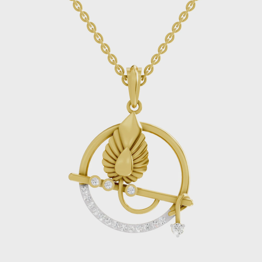 SPARQ Circular Krishna Bansuri Diamond Pendant For Men & Women