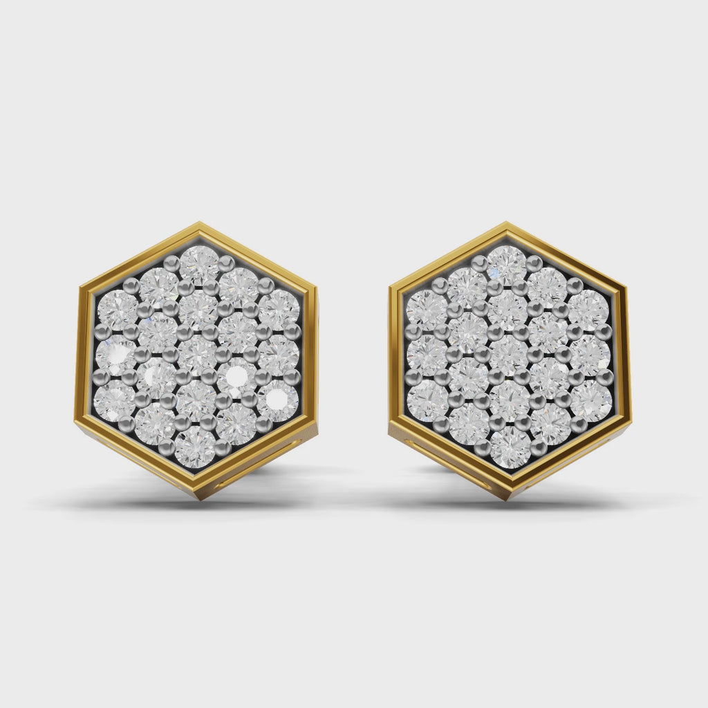Sparq 0.3ct Evening Diamond Cluster Swirl Stud Earrings