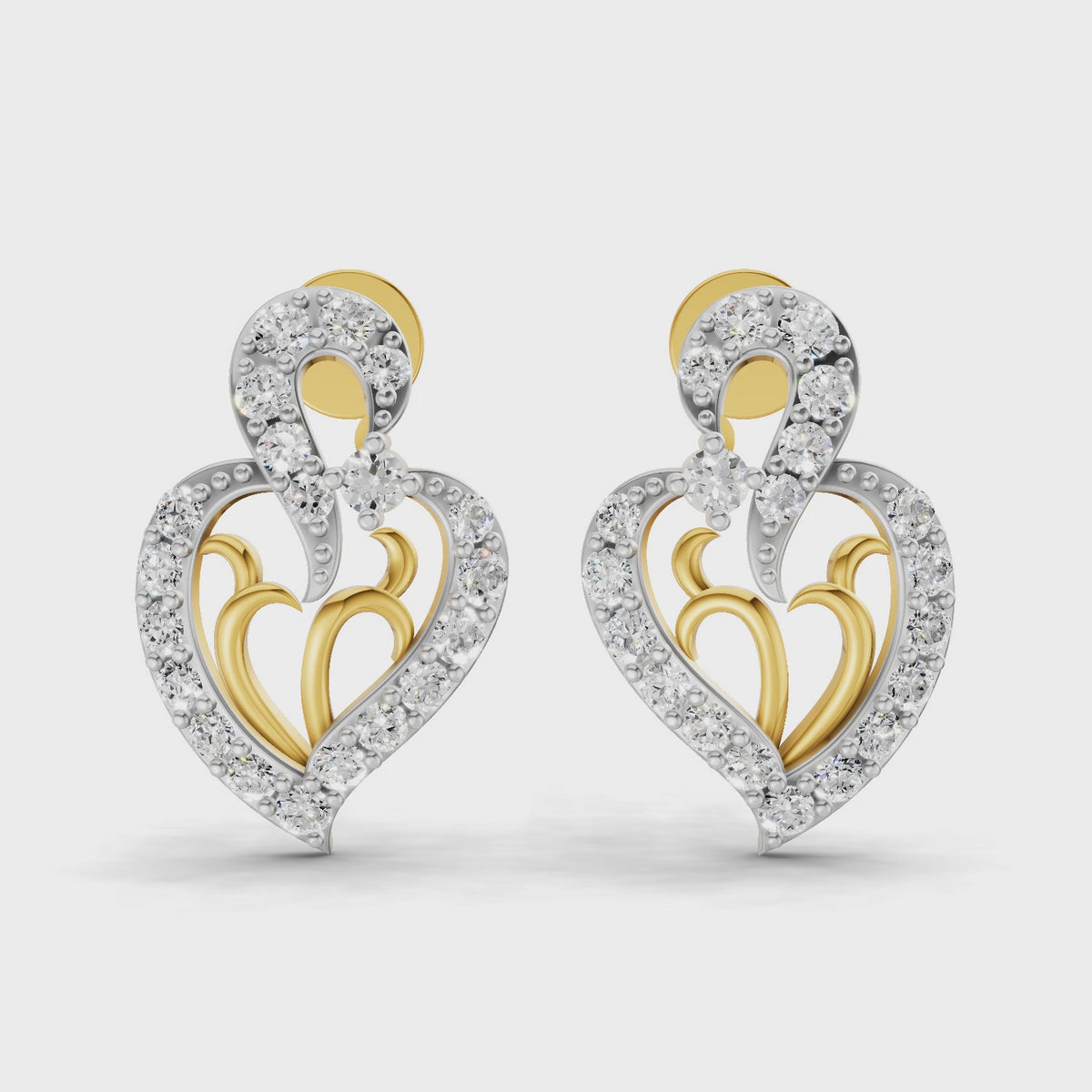 Sparq 0.73ct Evening Diamond Heart Stud Earrings
