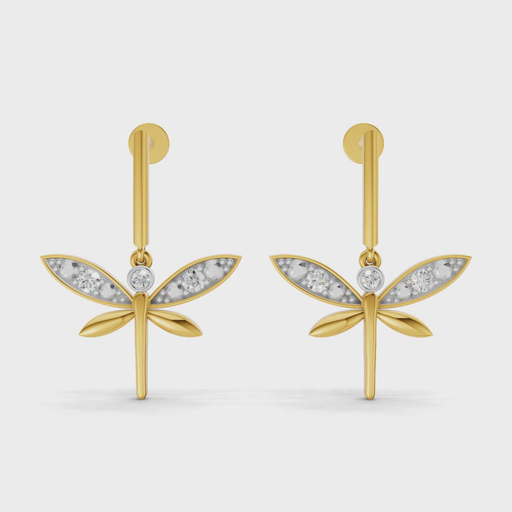 Sparq 0.19ct Evening Diamond Dragonfly Drop Earrings