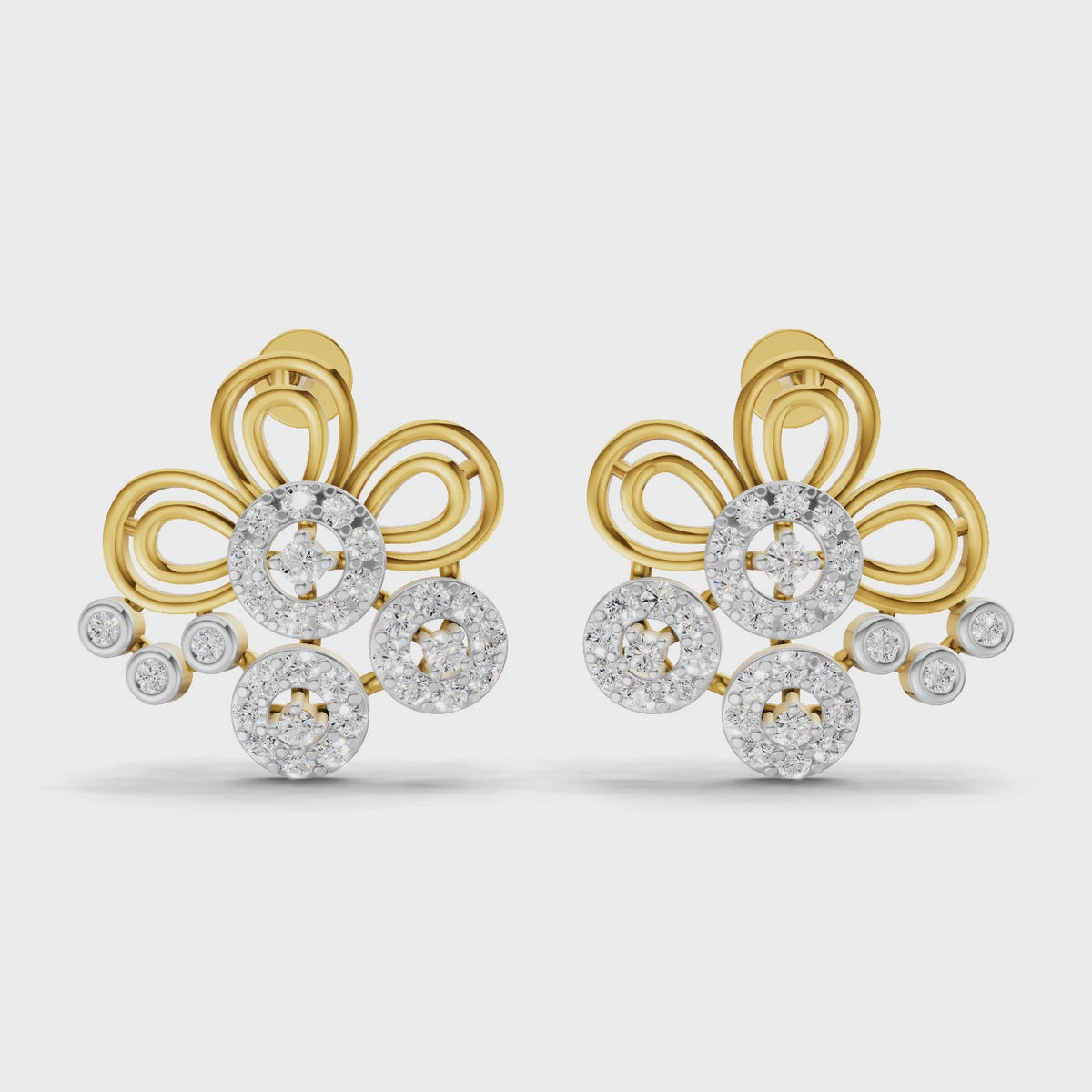 Sparq 0.62ct Statement Diamond Cluster Swirl Stud Earrings