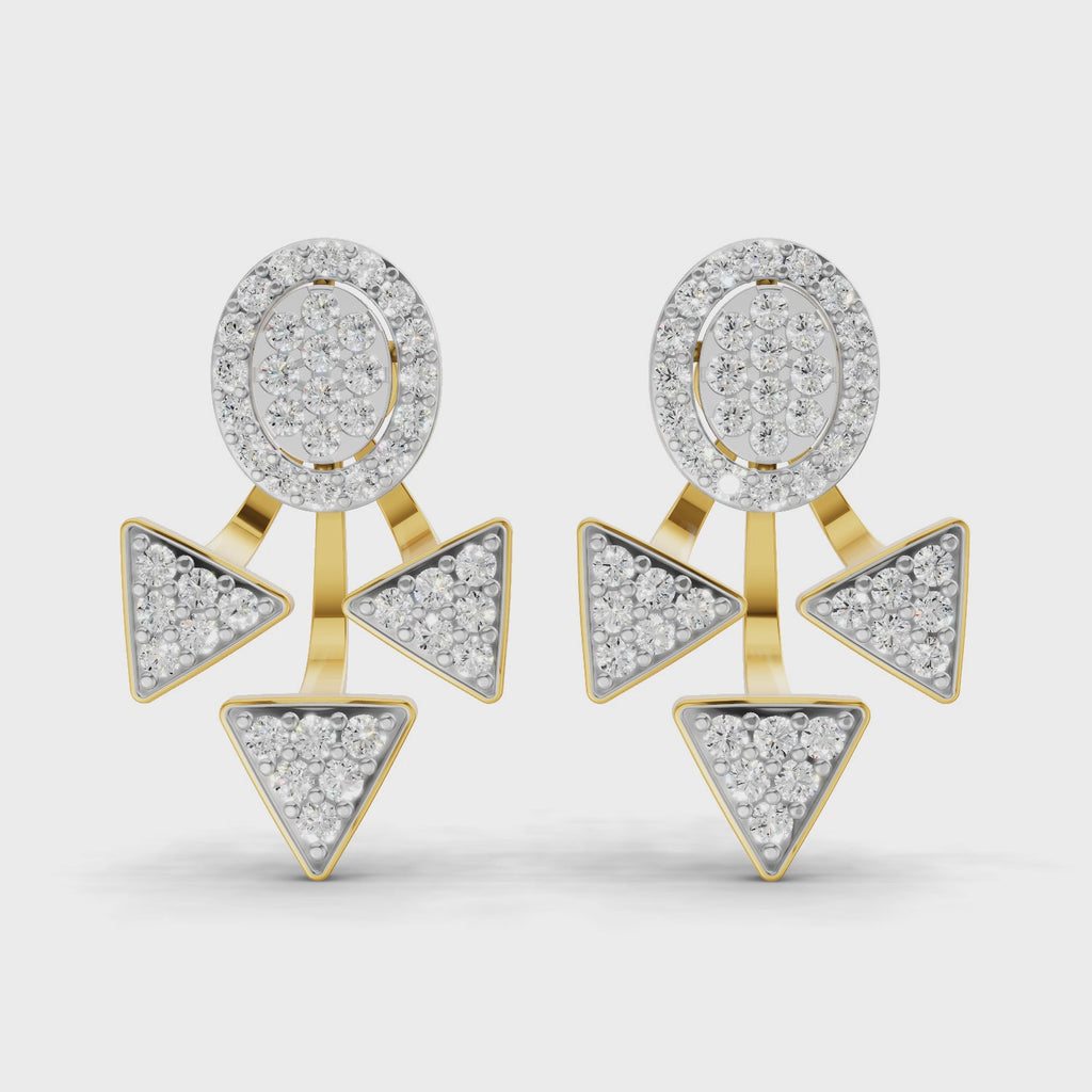 Sparq 1ct Statement Diamond Cluster Stud Earrings