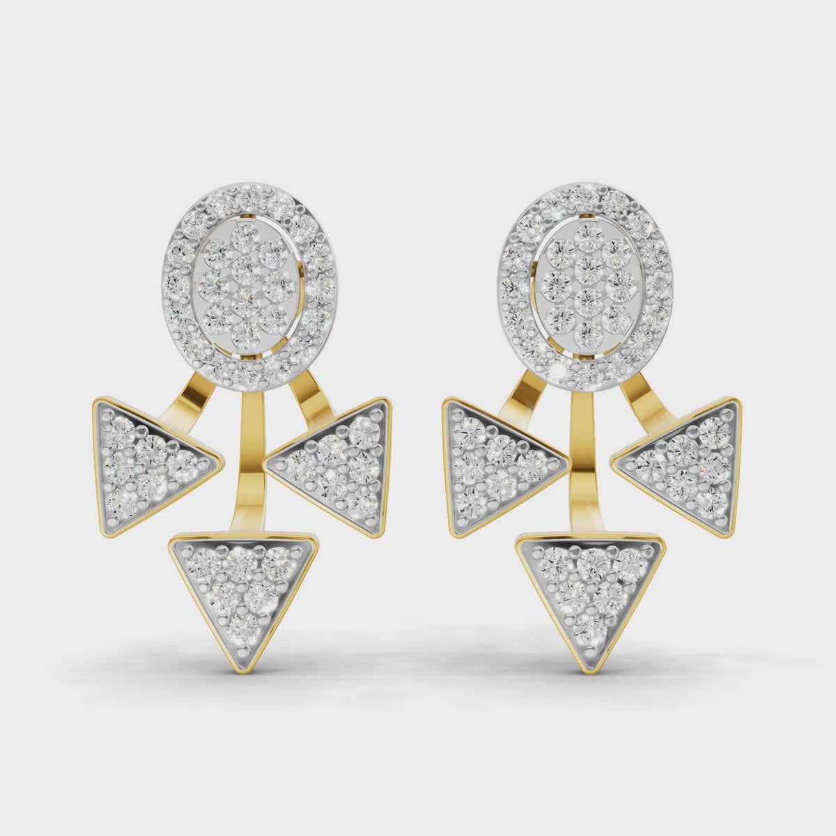 Sparq 1ct Statement Diamond Cluster Stud Earrings