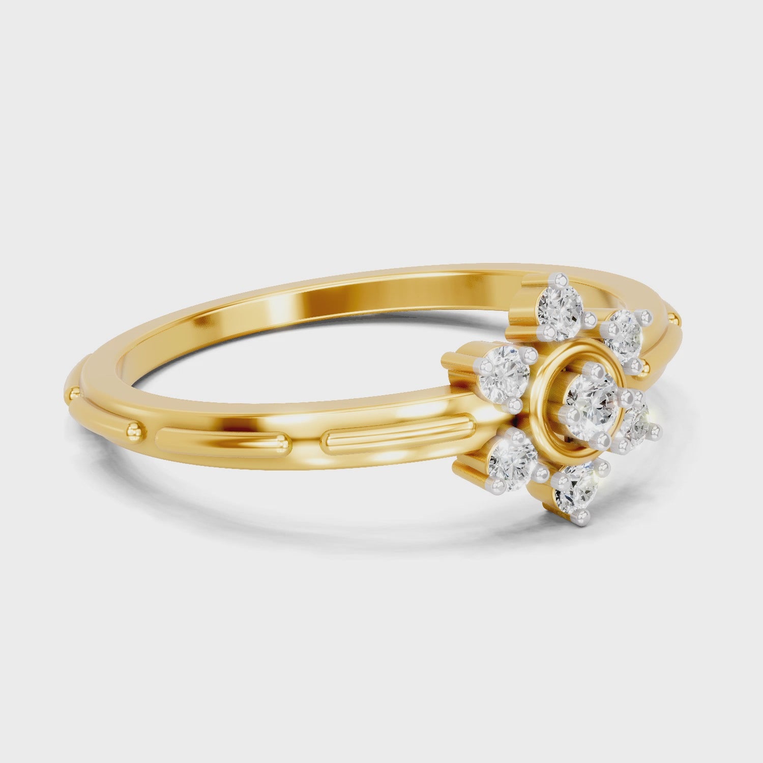 Sparq 0.12ct Dainty Diamond Cluster Swirl Ring